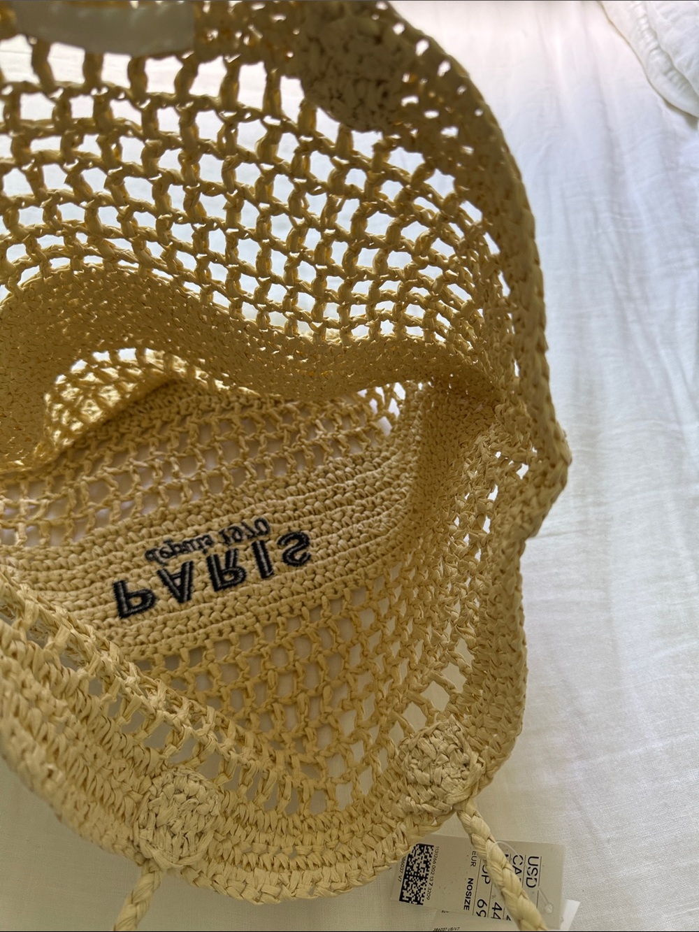 H&M Beige Crochet 'PARIS' Logo Tote Bag - Picture 8 of 11